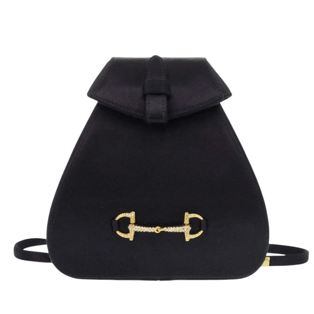 GUCCI Authentic Black Horsebit Backpack